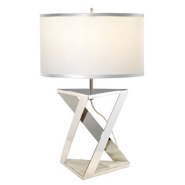 Aegeus 1 Light Table Lamp - Polished Nickel with Silver Shade