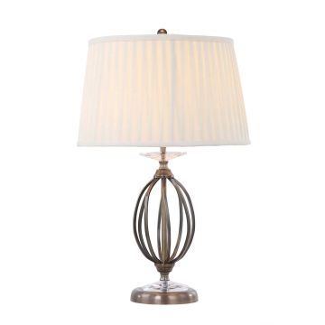 Aegean 1 Light Table Lamp - Aged Brass with Ivory Shade