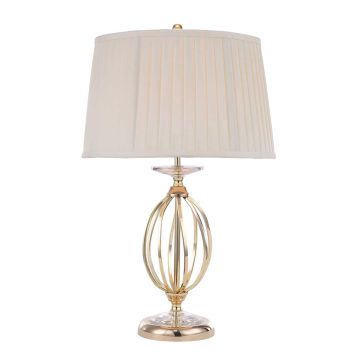 Aegean 1 Light Table Lamp - Polished Brass with Ivory Shade