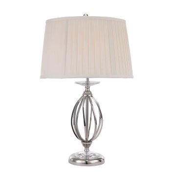 Aegean 1 Light Table Lamp - Polished Nickel with Ivory Shade