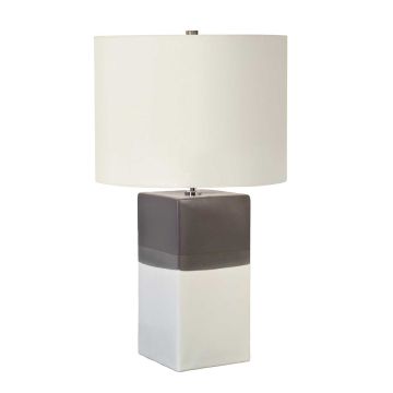 Alba 1 Light Table Lamp - Cream with Light Grey Shade