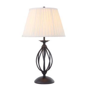 Artisan 1 Light Table Lamp with Ivory Shade - Black