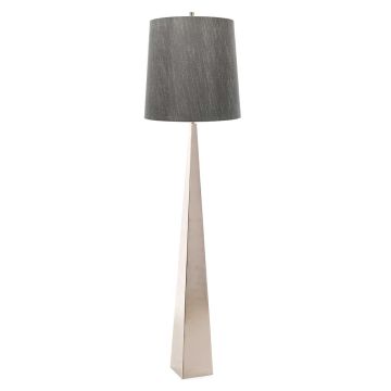 Ascent 1 Light Floor Lamp with Dark Grey Shade - Polished Nickel