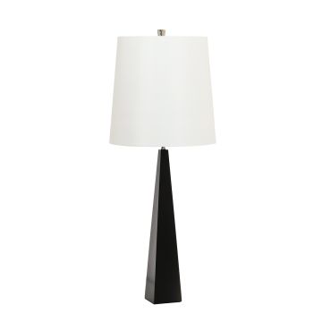 Ascent 1 Light Table Lamp with White Shade - Black