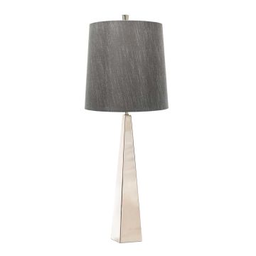Ascent 1 Light Table Lamp with Dark Grey Shade - Polished Nickel