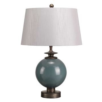 Babushka 1 Light Table Lamp - Blue with Silver Shade