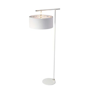 Balance 1 Light Floor Lamp - White/Polished Nickel with White Shade