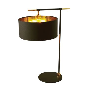 Balance 1 Light Table Lamp - Black/ Polished Brass with Black Shade