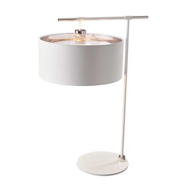 Balance 1 Light Table Lamp - White/Polished Nickel with White Shade