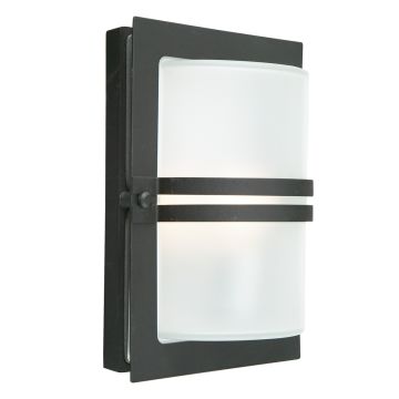 Basel 1 Light Wall Lantern - Black With Frosted Glass