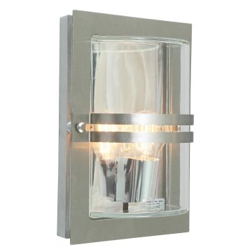 Basel 1 Light Wall Lantern - Stainless Steel With Clear Glass