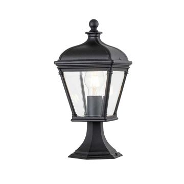Bayview 1 Light Medium Pedestal Lantern - Black