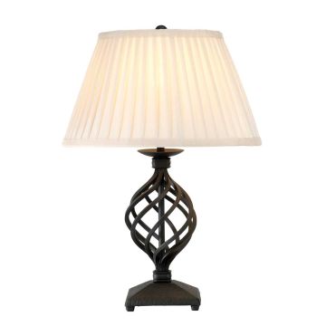 Belfry 1 Light Table Lamp - Black with Ivory Shade