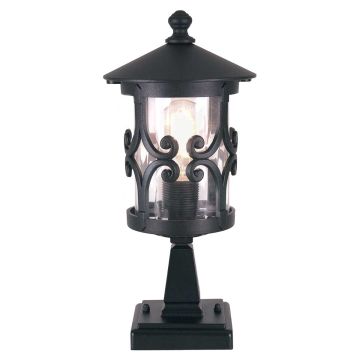 Hereford 1 Light Pedestal Lantern - Black