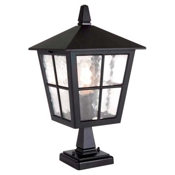 Canterbury 1 Light Pedestal Lantern - Black