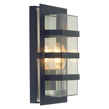 Boden 1 Light Wall Light - Black With Clear Polycarbonate