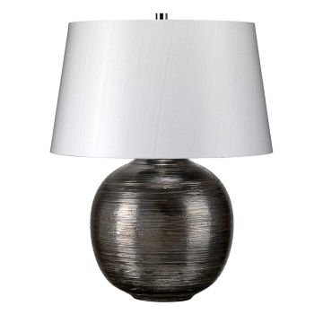 Caesar 1 Light Table Lamp - Silver with Silver Shade