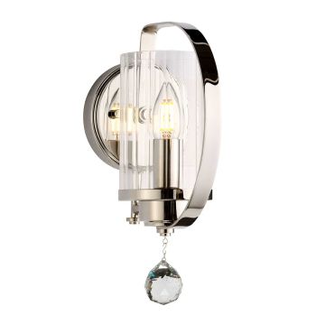 Cassie 1 Light Wall Light - Polished Nickel Plated