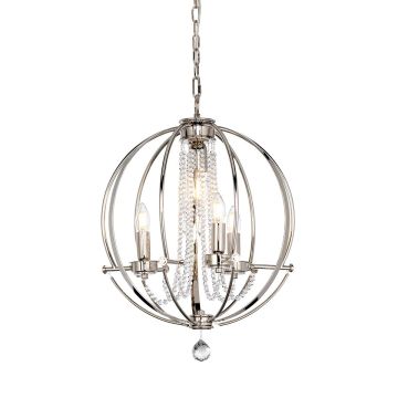 Cassie 4 Light Chandelier - Polished Nickel Plated