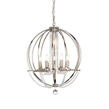 Cassie 7 Light Chandelier - Polished Nickel Plated