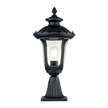 Chicago 1 Light Small Pedestal Lantern - Textured Black