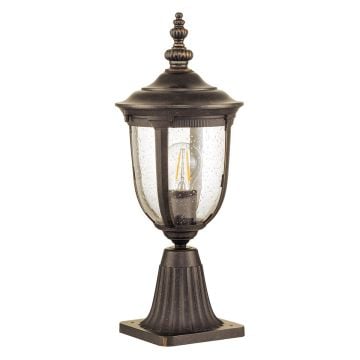 Cleveland 1 Light Small Pedestal Lantern - Weathered Bronze