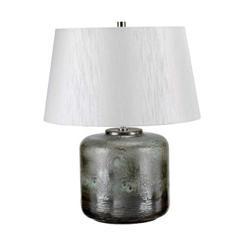 Columbus 1 Light Table Lamp - Aged Verdigris with Light Grey Shade