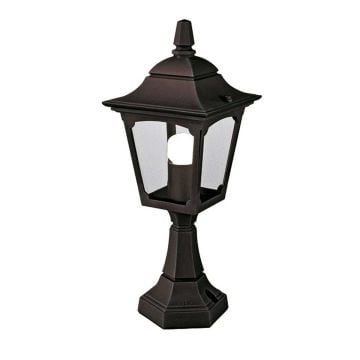 Chapel 1 Light Mini Pedestal Lantern - Black