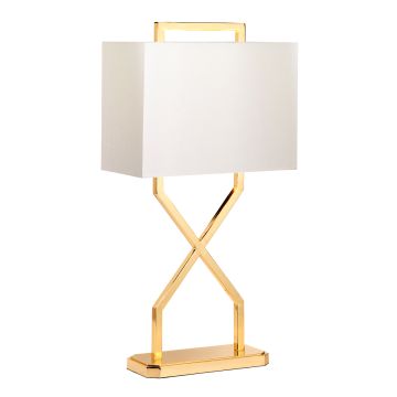 Cross Table Lamp - Polished Gold with Ivory Shade