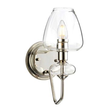 Armand 1 Light Wall Light - Polished Nickel Plated With Clear Glass Shades