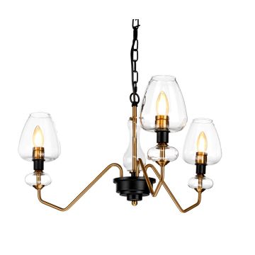 Armand 3 Light Pendant - Aged Brass Plated & Charcoal Black Paint