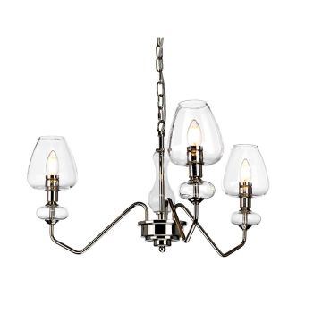 Armand 3 Light Pendant - Polished Nickel Plated With Clear Glass Shades