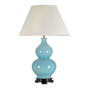 Harbin Gourd 1 Light Table Lamp with Tall Empire - Duck Egg Blue with Off-White Shade
