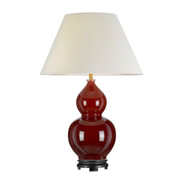 Harbin Gourd 1 Light Table Lamp with Tall Empire - Oxblood with Off-White Shade