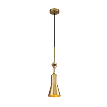 Etoile 1lt Small Pendant - Aged Brass and Gold Leaf