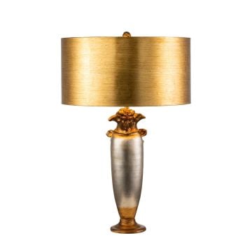 Bienville 1 Light Table Lamp - Silver/Gold and Brown with Gilded Gold Shade