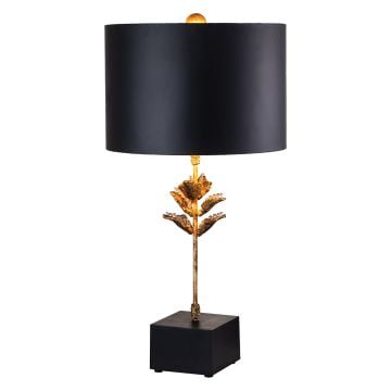 Camilia 1lt Table Lamp - Antique Gold and Black with Black Shade
