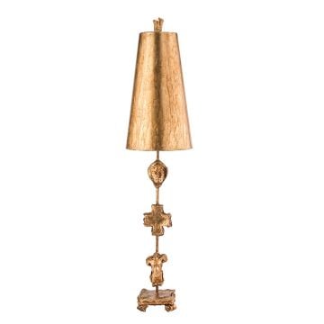 Fragment 1 Light Table Lamp - Aged Gold with Gold Leaf and Umber Glaze Shade