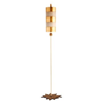 Nettle 1 Light Floor Lamp - Gold Leaf & Taupe