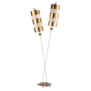 Nettle Luxe 2 Light Floor Lamp - Gold and Taupe