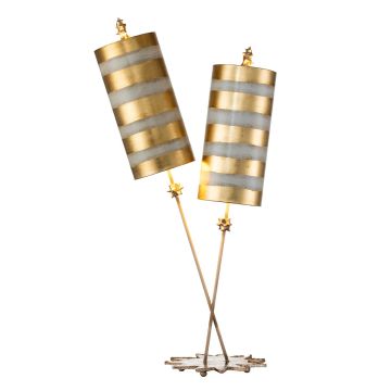 Nettle Luxe 2 Light Table Lamp - Gold Leaf and Taupe