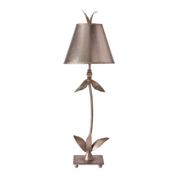 Red Bell 1 Light Table Lamp - Silver Leaf with Silver Shade