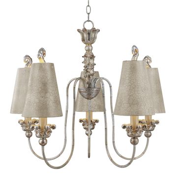 Remi 5 Light Chandelier - Silver and Gold