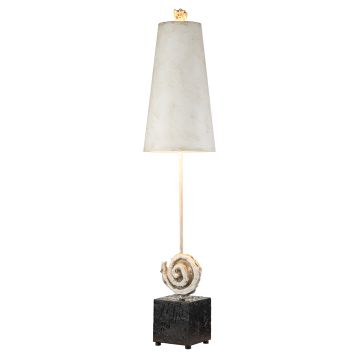 Swirl 1lt Table Lamp - Bone White and Black with Antique White Shade