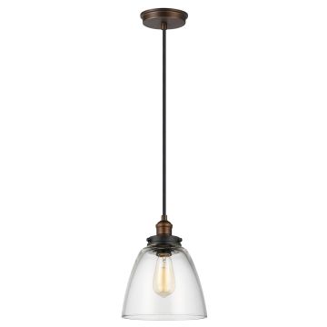 Baskin 1 Light Pendant - Painted Aged Brass/Dark Weathered Zinc by Feiss