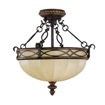 Drawing Room 2 Light Flush - Walnut with traditional Edwardian style