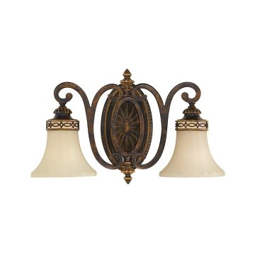Drawing Room 2 Light Wall Light - Walnut with traditional Edwardian style
