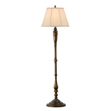Lincolndale 1 Light Floor Lamp - Astral Bronze with Natural Shade