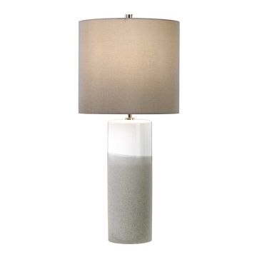 Fulwell 1 Light Table Lamp - White Gloss and Matt Grey with Dark Grey Shade