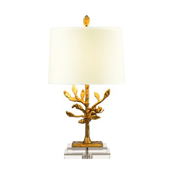 Audubon Park 1 Light Table Lamp - Distressed Gold with Cream Shade